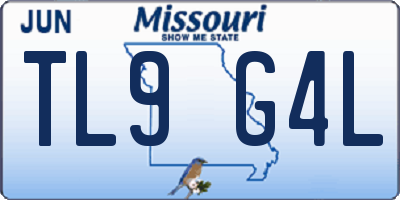 MO license plate TL9G4L