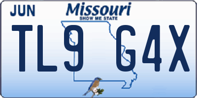 MO license plate TL9G4X