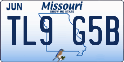 MO license plate TL9G5B