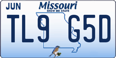 MO license plate TL9G5D
