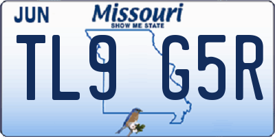 MO license plate TL9G5R