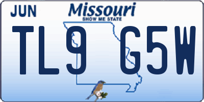 MO license plate TL9G5W