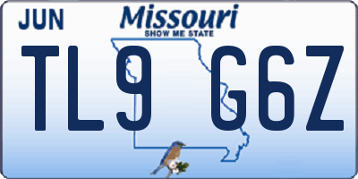 MO license plate TL9G6Z