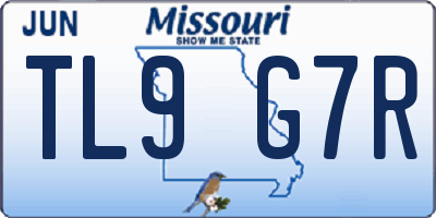 MO license plate TL9G7R