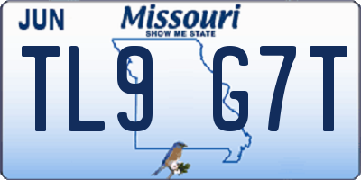MO license plate TL9G7T