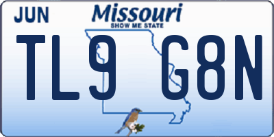 MO license plate TL9G8N