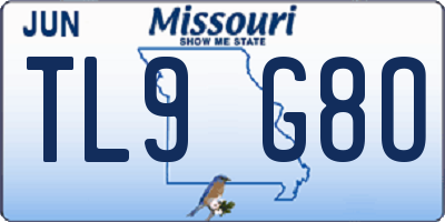 MO license plate TL9G8O