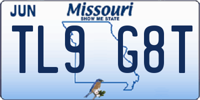 MO license plate TL9G8T