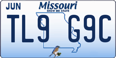 MO license plate TL9G9C