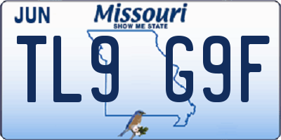 MO license plate TL9G9F