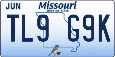 MO license plate TL9G9K