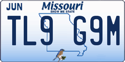 MO license plate TL9G9M