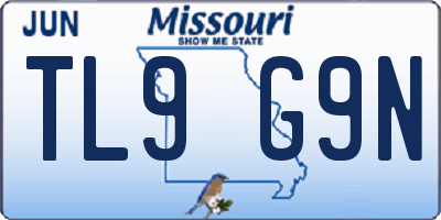 MO license plate TL9G9N