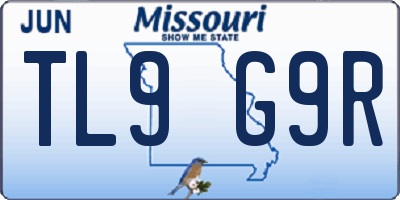 MO license plate TL9G9R