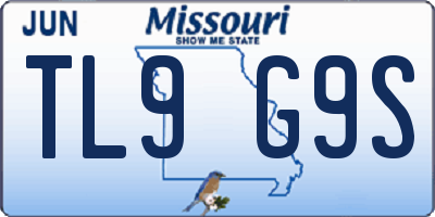MO license plate TL9G9S