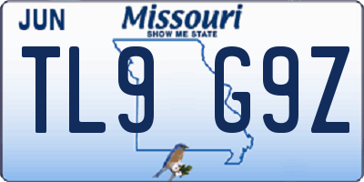 MO license plate TL9G9Z