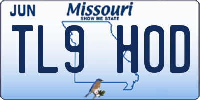 MO license plate TL9H0D