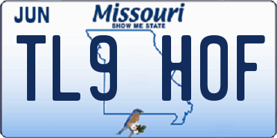 MO license plate TL9H0F