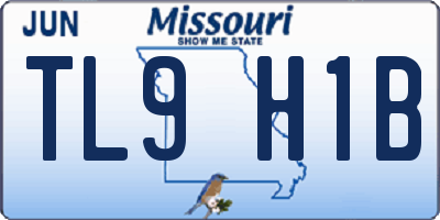 MO license plate TL9H1B