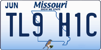 MO license plate TL9H1C