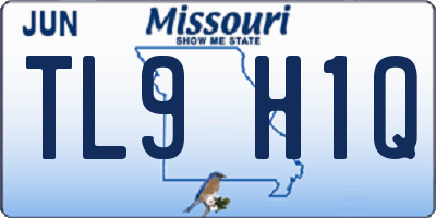 MO license plate TL9H1Q