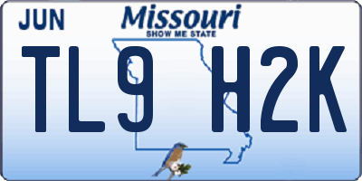 MO license plate TL9H2K