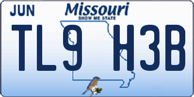 MO license plate TL9H3B
