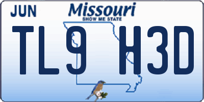 MO license plate TL9H3D
