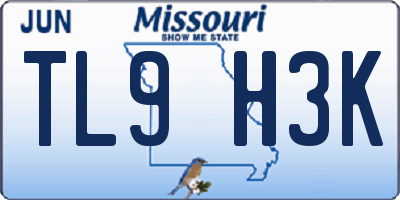 MO license plate TL9H3K