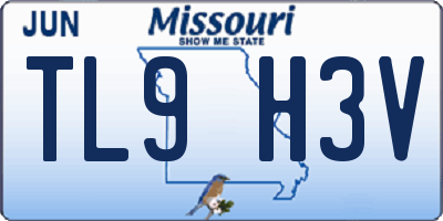MO license plate TL9H3V