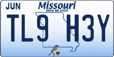 MO license plate TL9H3Y