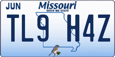 MO license plate TL9H4Z