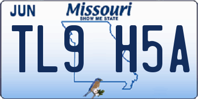 MO license plate TL9H5A