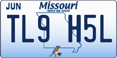 MO license plate TL9H5L