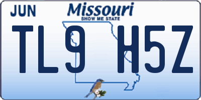 MO license plate TL9H5Z