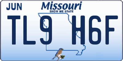 MO license plate TL9H6F