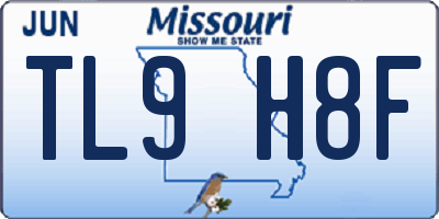 MO license plate TL9H8F