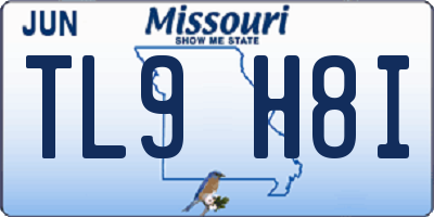 MO license plate TL9H8I