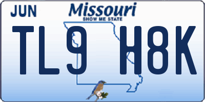 MO license plate TL9H8K