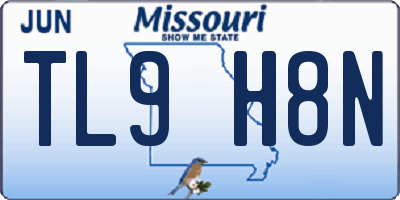 MO license plate TL9H8N
