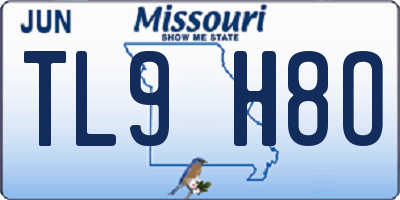 MO license plate TL9H8O