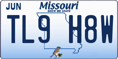 MO license plate TL9H8W