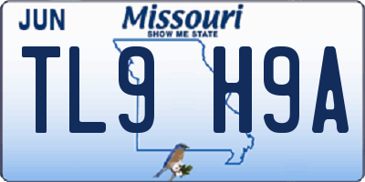 MO license plate TL9H9A