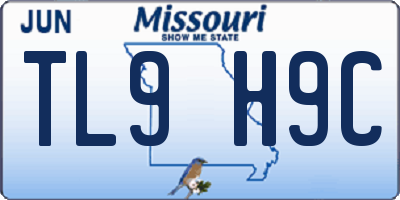 MO license plate TL9H9C