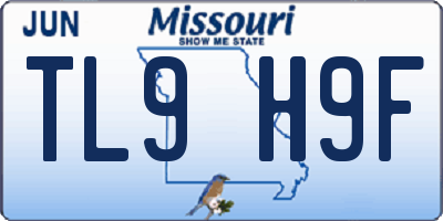 MO license plate TL9H9F