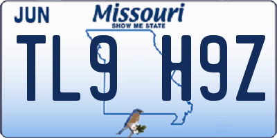 MO license plate TL9H9Z