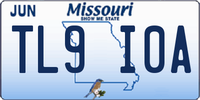 MO license plate TL9I0A
