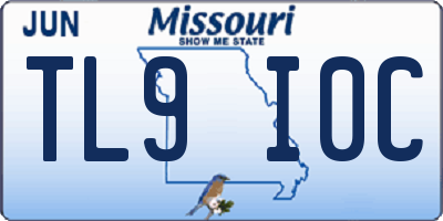 MO license plate TL9I0C
