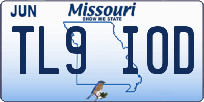 MO license plate TL9I0D