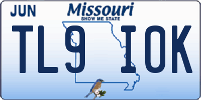 MO license plate TL9I0K